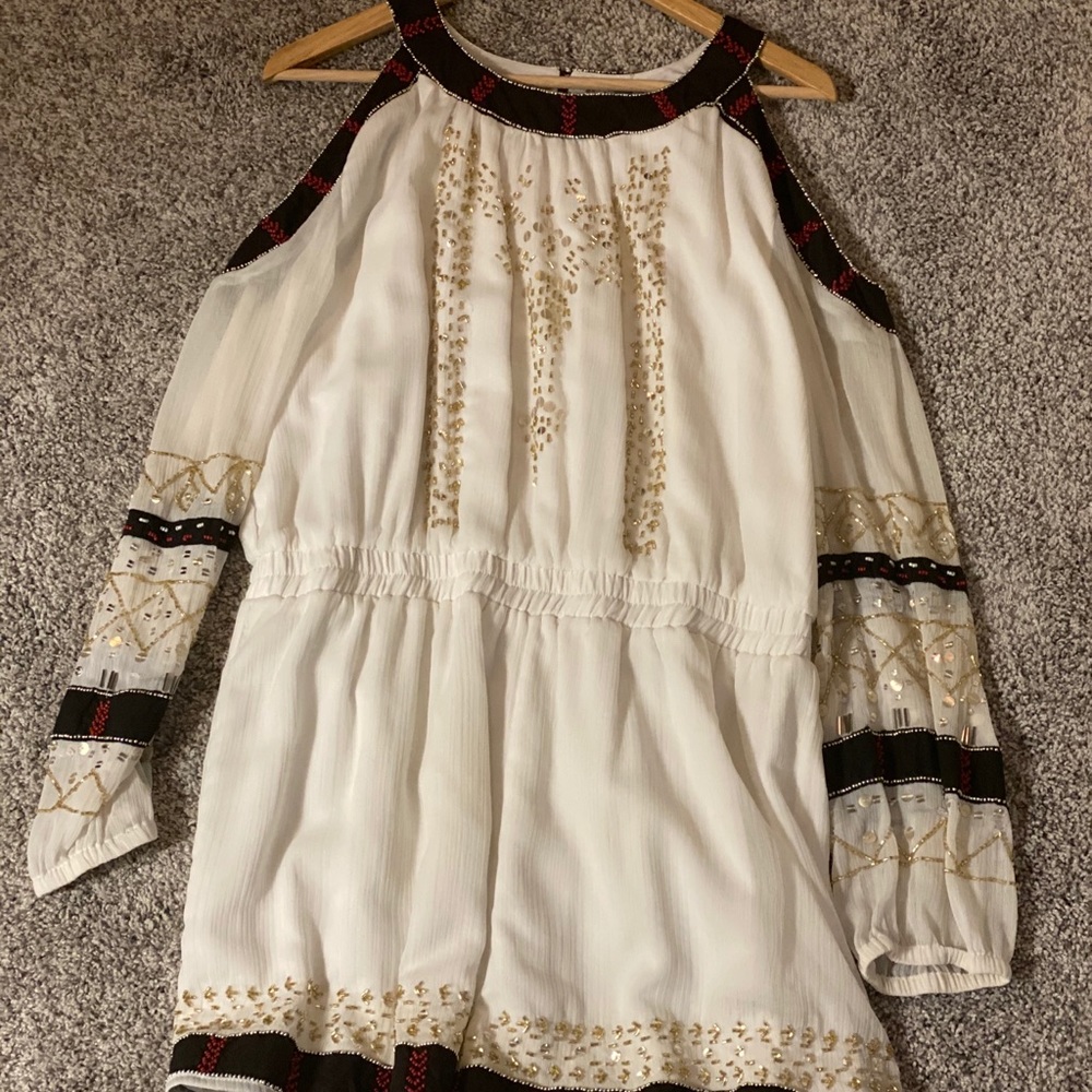 White Detailed Romper